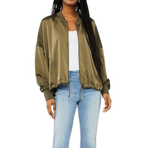 Chaqueta manchada de mujer de alta calidad completamente personalizada Servicio OEM y ODM Chaqueta universitaria de color sólido Chaquetas de satén para mujer Ropa de calle - Product Image 3