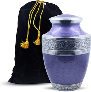 Urna Funeraria de Esmalte Azul Satinado para Cenizas de Adultos, Estilo Antiguo, Venta al por Mayor - Product Image 5