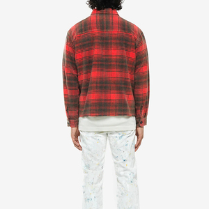 Forrado cálido familia botón Arriba ajustado cálido con capucha a cuadros acolchado forrado ligero botón abajo Casual Plaid franela camisas - Product Image 2