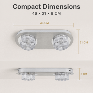 Plafonnier moderne en cristal avec corps en métal et six ampoules LED G4 pour chambre à coucher, salon, couloir - Product Image 3
