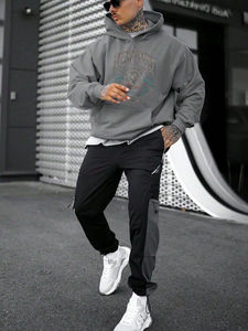 เสื้อสวมหัวมีฮู้ดสำหรับผู้ชายเสื้อสวมหัวมีฮู้ดผ้าฟลีซ/ ผ้าโพลีเอสเตอร์ผ้าคอตตอนระบายอากาศได้ดีปัก6XL สำหรับฤดูหนาว XS - Product Image 2