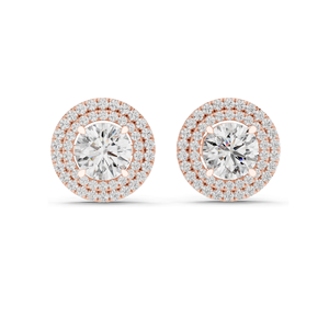 2.68 CT Lab Diamond Halo <b>Stud</b> <b>Earrings</b> Round Brilliant Cut 18KT, 14KT, 10KT Gold & 925 Silver Rose, Yellow, White Gold - Product Image 6