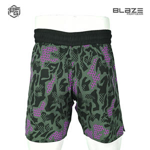 2 en 1 Short MMA pour homme 95% polyester 5% spandex double couche avec poche pour téléphone et motif décoratif - Product Image 5