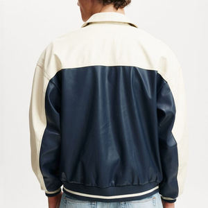 Veste en cuir élégante personnalisée pour hommes Couleur et logo personnalisés Veste en cuir 100% véritable pour hommes Vestes en cuir ajustées - Product Image 2