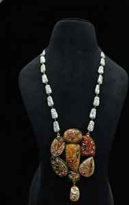 Jewelry Set Meenakari Austrian Stone <b>Pearl</b> Necklace Jewellery Fashion Gemstone Necklaces Wholesale Custom Jewelry - Product Image 2