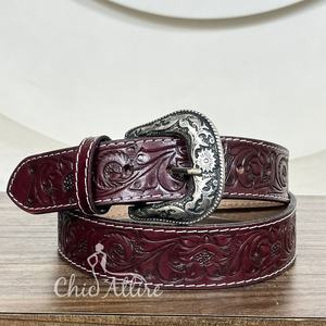 Factory Direct Luxury Cowhide <b>Leather</b> Casual Business <b>Belts</b> with Alloy Pin Buckle Durable Hand <b>Tooled</b> <b>Leather</b> Adjustable <b>Belts</b> - Product Image 1