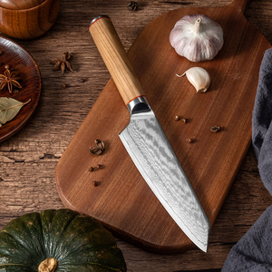 Venta al por mayor de cuchillos de cocina profesional mango de madera de olivo personalizado calidad superior de acero de Damasco cuchillo de Chef OEM ODM servicio - Product Image 2