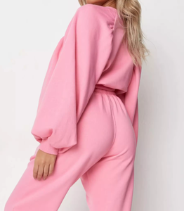 Primavera Stretch Slim Fit Mujer Sudadera y pantalón con capucha Conjuntos Deporte Ocio Traje Color sólido Chándal Casual Conjunto de dos piezas - Product Image 4