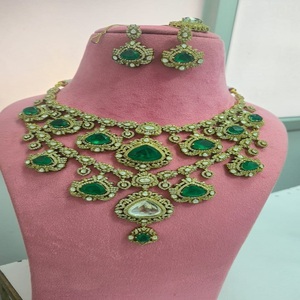Designer Bridal Necklace <b>Set</b> With Maang Tikka Beautiful <b>Colours</b> Available Luxury Premium Quality Ideal For Weddings, Party Wear - Product Image 1