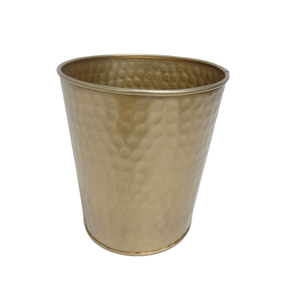 Juego de macetas de forma redonda de Metal de Color dorado moderno de 3 tamaños medianos para decoración de macetas para sala de estar y jardín - Product Image 1