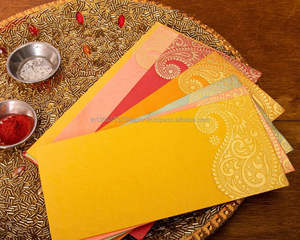 Papier indien fait main Design fantaisie enveloppe écologique enveloppe de mariage enveloppes d'argent Shagun - Product Image 6