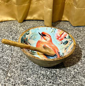 ชามสลัดไม้มะม่วงลึกขนาด10x4นิ้วทำด้วยมือเป็นมิตรกับสิ่งแวดล้อมพร้อมเรซินขัดเงา - Product Image 2