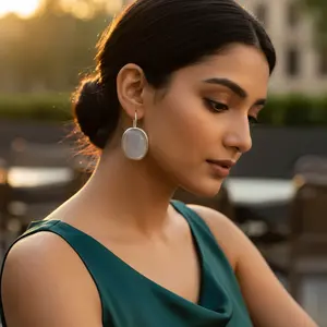 Pendientes de Plata 925 con Piedra Lunar para Mujer, Regalo - Product Image 3