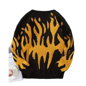 Pull personnalisé à imprimé flamme Pull streetwear unisexe élégant et confortable pour l'hiver Pull en tricot - Product Image 2