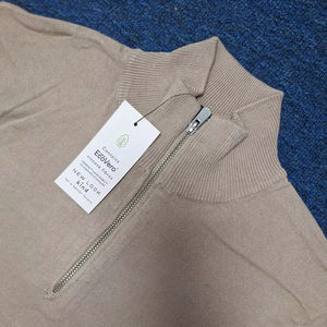 Veste chemise à col montant zippé mi-longue pour homme, en molleton 100% coton biologique, antibactérien, logo frontal, qualité supérieure - Product Image 6