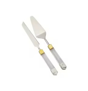 Ensemble de serveur de gâteau durable avec poignée en laiton couteau de service à dessert élégant fête de mariage à manger vaisselle outil de pâtisserie serveur de gâteau - Product Image 2