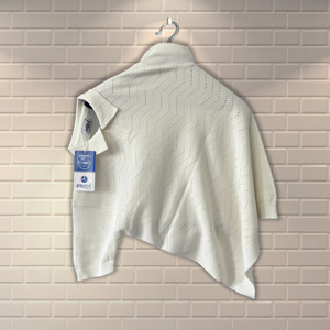 เสื้อโปโลลำลองผ้าคอตตอนคอมบ์เสื้อสเวตเตอร์ถักลายทางสีตัดกันลายทางมีรูเข็มหนา - Product Image 3