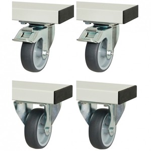 Juego de ruedas para la serie adlatus 300+600, 2 ruedas fijas y 2 ruedas giratorias con freno - Product Image 1