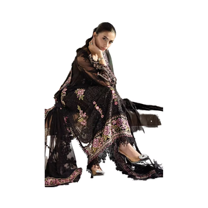 Shalwar Kameez de mariage à la mode pour femmes pakistanaises et indiennes, robe de mariée lourde brodée avec dos à lacets, traditionnelle, longueur genou, pour les fêtes - Product Image 1