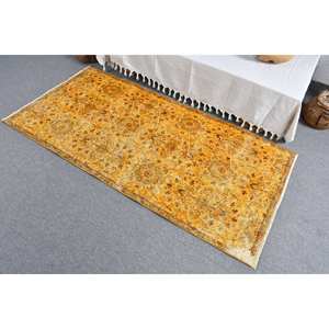 Classique 3X6 Vintage turc laine tapis jaune vif Orange Patchwork motif plat tissage salon tapis Latex support nouveau - Product Image 4
