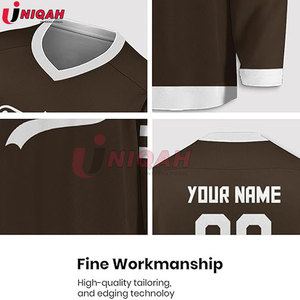 เสื้อฮอกกี้น้ำแข็งสไตล์ฮิปฮอปแบบกำหนดเอง บริการ OEM โลโก้สั่งทำ ผ้าคอตตอน-โพลีเอสเตอร์ ชื่อทีมสั่งทำ แขนยาว สำหรับทุกเพศ - Product Image 2