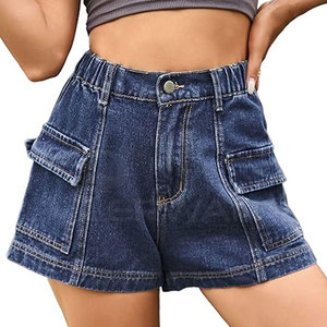 Ropa de calle, pantalones cortos vaqueros éxito de ventas, venta al por mayor, pantalones vaqueros cortos para mujer de talla personalizada, pantalones vaqueros cortos económicos para mujer - Product Image 1