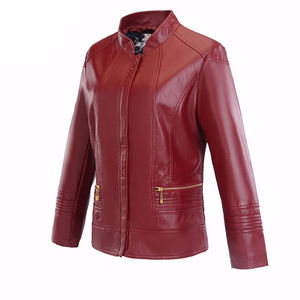Femmes 2024 nouvelle mode toutes saisons fermeture éclair Faux cuir veste respirant OEM Street Wear coton fini imperméable - Product Image 2