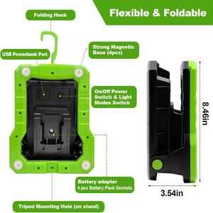 Luz DE TRABAJO recargable Batería de herramienta eléctrica magnética <span class=keywords><strong>Stanley</strong></span> 18-20V - Product Image 2