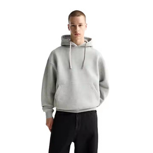 Unisex 100% algodón con capucha Terry 380g peso pesado antiarrugas Color puro hombro suelto para la temporada de invierno de los hombres para parejas - Product Image 4