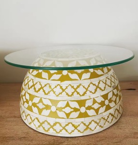 Soporte de pastel con incrustaciones de hueso hecho a mano Opulent Heritage con soporte de postre de lujo artístico acrílico para Eid Ramadan y decoración para fiesta de boda - Product Image 1