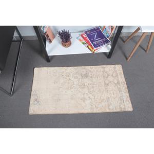 Turkish Vintage Rug, 1.7x3.2 ft Small Rug, <b>Brown</b> Gray Ombr <b>Wool</b> Rug - Product Image 3