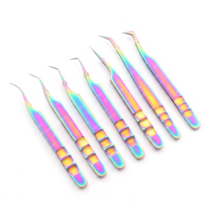Pince à épiler à pointe fine pour faux cils, cils en bande à 45 degrés, parfaite pour les voyages, outil de maquillage, pince à épiler en acier inoxydable - Product Image 5