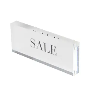 6"x 4" Clear Acrylic Logo Sale Block Polished Lucite Plaques Stand for Retail Marketing Display