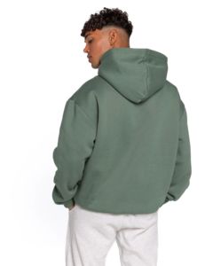 Sudadera con capucha térmica de algodón para hombre con logotipo personalizado al por mayor, sudaderas con capucha unisex de gran tamaño cálidas para invierno con hombros caídos - Product Image 5