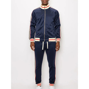 Men's Winter Casual <b>Tracksuit</b> Set Full-Length Zip-Up Jacket Jogger Pants Side Pockets Regular Fit Fleece Lining Polyester/Cotton - Product Image 5