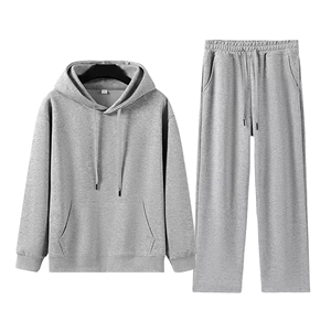 Ensemble de survêtement pour hommes, respirant, avec capuche, chaud pour l'hiver, personnalisable, vente en gros, grandes tailles, polyester et coton, pour l'entraînement - Product Image 3