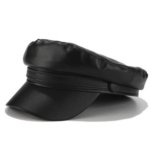 2024 Ins Style hommes décontracté casquette plate en cuir véritable capitaine camionneur chapeau à la mode voyage Cadet peintre octogonal chapeau - Product Image 3