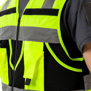 เสื้อกั๊กนิรภัยสะท้อนแสงกันน้ำแบบขายส่ง 3 แถบสะท้อนแสง ปรับแต่งโลโก้ได้ สำหรับงานก่อสร้างและรักษาความปลอดภัยส่วนบุคคล - Product Image 3