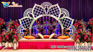 Paneles de Escenario nocturno Mehndi coloridos de estilo tradicional, decoración de escenario de boda de inspiración marroquí, columpio - Product Image 4