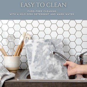 Tabla de cortar de diseñador de mármol gris y blanco para cortar la cocina Bandeja de servicio elegante Ideal para cocinar hornear y decoración del hogar - Product Image 3