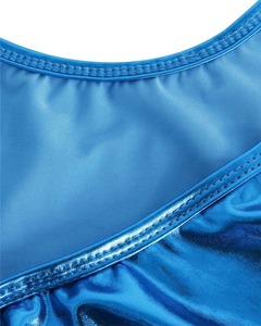 Femmes mode Ballet justaucorps sans manches coupe haute en cuir verni string gymnastique justaucorps Dancewear maillot de bain pour la Performance - Product Image 4