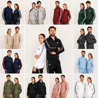 Ensemble de survêtement unisexe Pearline, fabrication au Bangladesh, service OEM/ODM personnalisé, lot en stock, sweat-shirt et pantalon couleur unie à fermeture éclair intégrale, vente en gros
