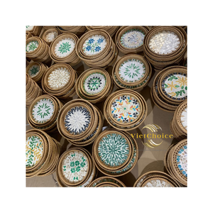 Prix amical Plusieurs plateau en rotin Mosaïque Artisanat Plateau de service Prix de gros OEM ODM Vietnam Vietchoice Plats Assiettes - Product Image 2
