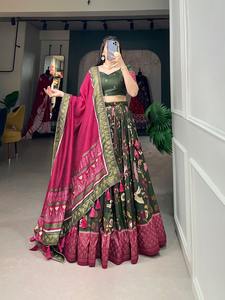 Dernier Designer Coton Soie Imprimé Travail Lehenga Choli Par Fab Zone Par Fab Zone - Product Image 3