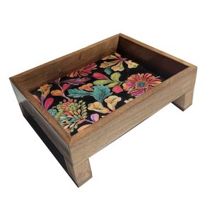 Plateau de service avec motif de feuilles florales, plateau multifonctionnel, décoration de service naturelle, plateau de service pour desserts, disponible au prix le plus bas - Product Image 6