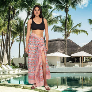 Léger 100% coton sans couture fleur motif femmes été plage Wrap écharpe maillot de bain couverture paréo 1 pièce cadeau parfait - Product Image 4