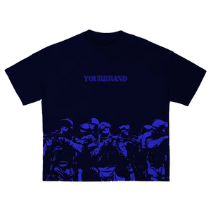 Personalizado 100% algodón 250 Gsm Oversized Boxy Drop Shoulder ácido lavado pesado desgastado Puff técnica impresa camiseta de los hombres - Product Image 5