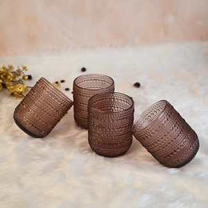 Vintage Dotted Patterned Glass Embossed Raindrop Pattern Vintage Glass Solid Color Drinking Glass Juice Wine <b>Cup</b> <b>Set</b> of 4 - Product Image 4