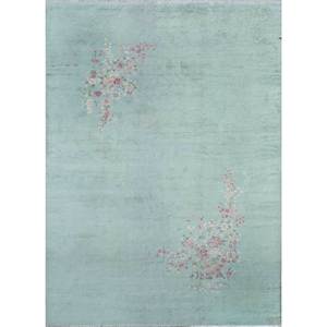 Alfombras de Lana Anudadas a Mano Aalam Azules, Alfombras de Yute con Patrón Floral Abstracto para el Hogar, para Sala de Estar, Dormitorio, Pasillo-Pae-5972 - Product Image 1