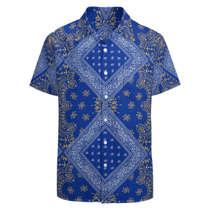 Camisa de Verano para Hombre, Informal, Ligera, Ecológica, Transpirable, con Cuello Camisero, Estampada, de Polialgodón, para Vacaciones, Playa y Fiestas - Product Image 4
